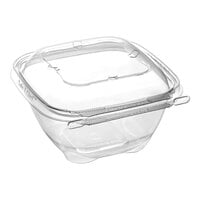 Inline Plastics Safe-T-Chef 24 oz. Tamper-Resistant, Tamper-Evident Vented Square Hinged Container with Dome Lid - 240/Case