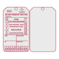Accuform MGT210CTP Cardstock Fire Extinguisher Tag with Recharge and Reinspection Record - 5 3/4" x 3 1/4" - 25/Pack