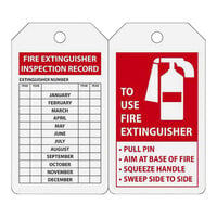 Accuform TRS218CTP Cardstock Fire Extinguisher How to Use / Inspection Tag - 5 3/4" x 3 1/4" - 25/Pack