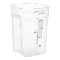 Cambro CamSquares® FreshPro 22 Qt. Translucent Square Polypropylene Food Storage Container