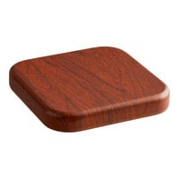 Lancaster Table & Seating 8 inch x 8 inch Square Thermo-Formed MDF Table Top with Red Mahogany Finish - Sample