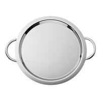 Hepp by BauscherHepp Profile 16 13/16" Round Silver Plated Stainless Steel Banquet Tray with Handles