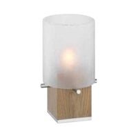 WMF by BauscherHepp Pure Exclusiv 3 13/16" x 7 1/2" Natural Wood Tealight Holder with Frosted Glass Shade