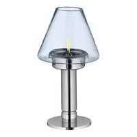 WMF by BauscherHepp Pure 8 5/16" Stainless Steel Tealight Holder with Clear Glass Shade