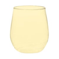 Tossware POP 14 oz. Plastic Lemon Yellow Vino Glass - 252/Case
