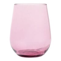 Tossware Reserve Go-To 16 oz. Blush Tritan™ Plastic Stemless Wine Glass - 24/Case