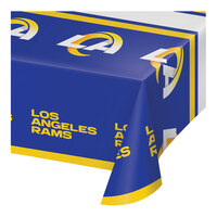 Creative Converting Los Angeles Rams 54" x 102" Plastic Table Cover - 12/Case