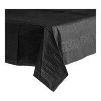 Table Mate 54" x 108" Black Tissue / Poly Table Cover - 24/Case