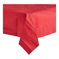 Table Mate 54" x 108" Red Tissue / Poly Table Cover - 24/Case