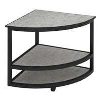 Bon Chef Nexus 31 1/2" x 31 1/2" x 33 1/2" Exposed Shelf Rounded Corner Table with Black Anodized Aluminum Frame and Concrete Laminate NX-1-CR-B-C
