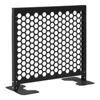 SelectSpace Essential Partition 3' Black Galvanized Steel Hexagonal Pattern Adjustable Height Panel Kit