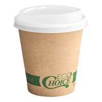 EcoChoice 10 oz. Kraft Compostable Paper Hot Cup and PLA Lid - 50/Pack