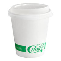 EcoChoice 10 oz. White Compostable Paper Hot Cup and PLA Lid - 50/Pack