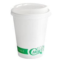 EcoChoice 12 oz. White Compostable Paper Hot Cup and PLA Lid - 50/Pack