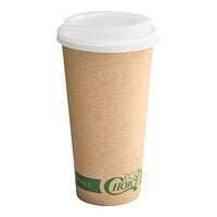 EcoChoice 20 oz. Kraft Compostable Paper Hot Cup and PLA Lid - 50/Pack