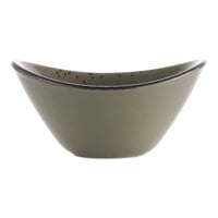 International Tableware Splash 7 oz. Green Smoke Oval Stoneware Fruit Bowl - 24/Case