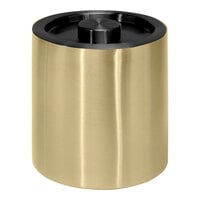 room360 Tokyo 2 Qt. Matte Brass Stainless Steel Ice Bucket with Matte Black Lid RIB070GOS21