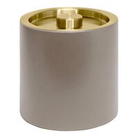 room360 London 3.5 Qt. Stone Faux Leather Ice Bucket with Matte Brass Lid RIB026BEL21