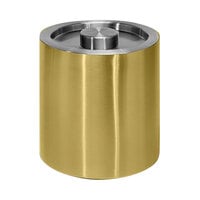 room360 Tokyo 2 Qt. Matte Brass Stainless Steel Ice Bucket with Silver Lid RIB072GOS21