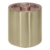 room360 Tokyo 2 Qt. Matte Brass Stainless Steel Ice Bucket with Rose Gold Lid RIB077GOS21
