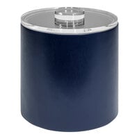 room360 London 3.5 Qt. Navy Faux Leather Ice Bucket with Acrylic Lid RIB020BLL21