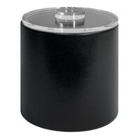 room360 London 3.5 Qt. Black Faux Leather Ice Bucket with Acrylic Lid RIB020BKL21