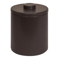 room360 London 2 Qt. Brown Faux Leather Ice Bucket with Brown Lid RIB014BRL21