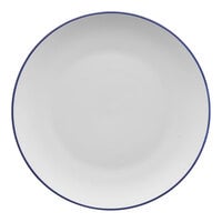 International Tableware Torino Bistro 12" Blue Band Porcelain Coupe Plate - 36/Case