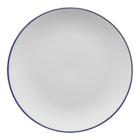 International Tableware Torino Bistro 10" Blue Band Porcelain Coupe Plate - 24/Case
