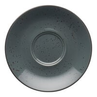 International Tableware Splash 6" Lunar Blue Double Well Stoneware Saucer - 24/Case