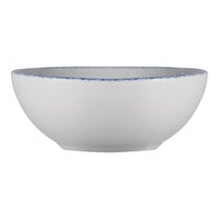 International Tableware Provincial 11 oz. Sponged Blue Ellipse Porcelain Bowl - 12/Case