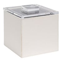 room360 London 3.5 Qt. White Faux Leather Square Ice Bucket with Acrylic Lid RIB002WHL11