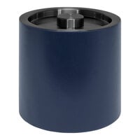room360 London 3.5 Qt. Navy Faux Leather Ice Bucket with Matte Black Lid RIB027BLL21