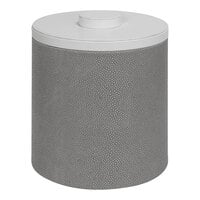 room360 Belize 3.5 Qt. Smoke Faux Shagreen Ice Bucket with Faux Leather White Lid RIB052GYL21