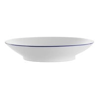 International Tableware Torino Bistro 22 oz. Blue Band Porcelain Pasta Bowl - 12/Case