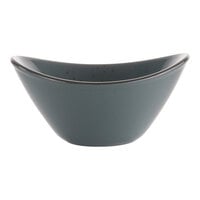 International Tableware Splash 7 oz. Lunar Blue Oval Stoneware Fruit Bowl - 24/Case