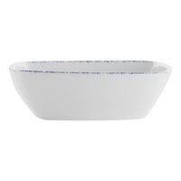 International Tableware Provincial 28 oz. Sponged Blue Square Porcelain Bowl - 12/Case