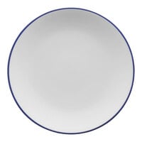 International Tableware Torino Bistro 6 5/8" Blue Band Porcelain Coupe Plate - 36/Case