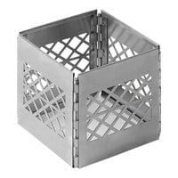American Metalcraft 6 1/4" x 5 3/4" x 6 1/2" 1/6 Size Stainless Steel Collapsible Milk Crate / Riser
