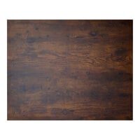 BFM Seating Relic Vintage Walnut Rectangular 2" Thick Melamine Table Top with Matching Edge