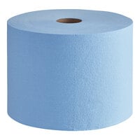 Tork Paper Wiper Plus 11" x 12" Blue Medium-Duty Wiper Giant Roll W1 - 800/Roll