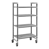 Cambro Camshelving® Elements XTRA 24" Wide Vented 4-Shelf Mobile Unit with 78" Posts