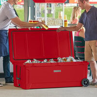 CaterGator CG200RDW Red 210 Qt. Mobile Rotomolded Extreme Outdoor Cooler / Ice Chest