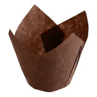 Baker's Lane 2" x 3" Chocolate Brown Small Tulip Baking Cup - 1000/Case