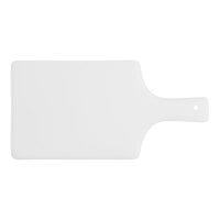 Choice 14" x 7" x 1/2" White Polyethylene Paddle Cutting Board with Handle