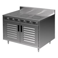 Spring USA BOH-2600D-6 BOH Series 48" Slide-In Induction Cooking Cabinet with 6 Ranges and Doors - 208-240V; 15.6 kW