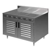Spring USA BOH-3500D-6 BOH Series 48" Slide-In Induction Cooking Cabinet with 6 Ranges and Doors - 208-240V; 21 kW