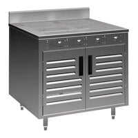 Spring USA BOH-3500D BOH Series 36" Slide-In Induction Cooking Cabinet with 4 Ranges and Doors - 208-240V; 14 kW