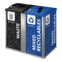 Busch Systems Mosaic 209817 64 Gallon HDPE Two Stream Decorative Mixed Recyclables / Waste Receptacle