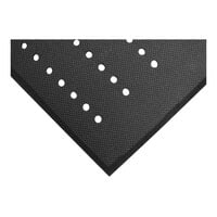 M+A Matting Complete Comfort Black PVC Foam Anti-Fatigue Mat with Drainage Holes and Beveled Edge - 5/8" Thick